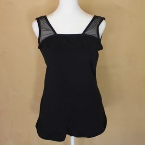 Shimmy Black Bodysuit shorts, size L